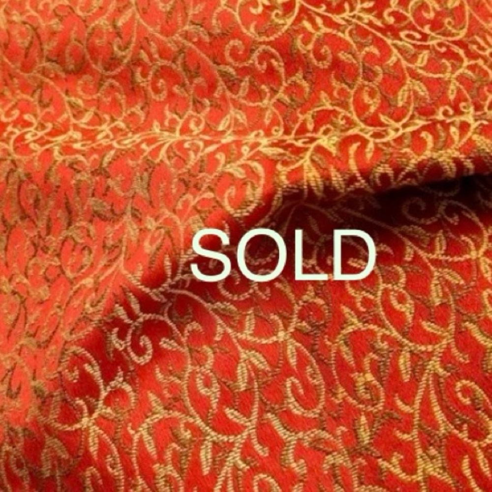 Elegant Red and Gold Fabric. 6 continuous yards by 42” Renaissance, costuming